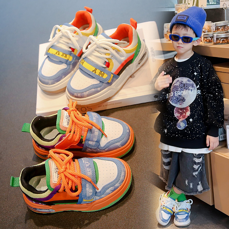 Children's fashionable two-tone autumn sports sneakers for students…