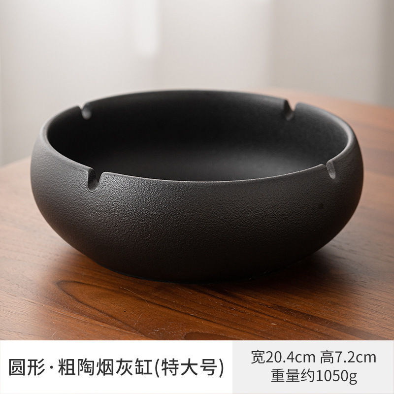 大号陶瓷烟灰缸家用简约潮流时尚创意个性办公室轻奢高级感烟缸|undefined