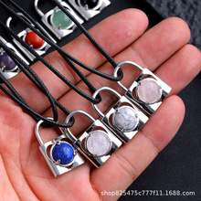 新款永恒爱情锁吊坠创意镶嵌水晶宝石项链时尚简约装饰品厂家批发