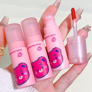 Xixi Heart-Beating Velvet Mist Air Lip Glaze Cute Strawberry Bear Soft Mist Lip Mud Autumn and Winter Whitening and Tender Color Does Not Show Lip Lines