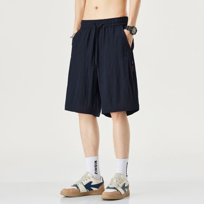 Men's Lyocell Breathable Tencel Linen Casual Shorts Men's Summer Thin Loose-Fitting Five-Quarter Pants