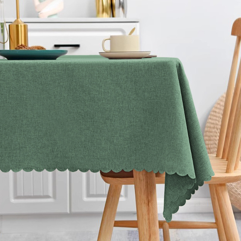 Simple y de alta calidad sensación impermeable, aceite a prueba de quemaduras, tela de mesa sin lavado, tela de mesa de té ondulada rectangular