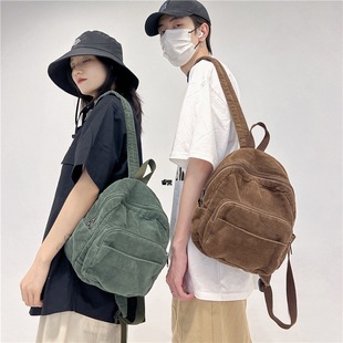 Corduroy Backpack Corduroy Schoolbag 2025 New Women's Bag Korean Style Ruiying Casual Girl's Small Backpack Women's Bag