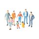 Color character model miniature landscape figurine color mini simulation figurine building sand table scene decoration material