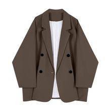 韩版宽松大码oversize小西装外套女春装2025新款蝙蝠袖廓形西服潮