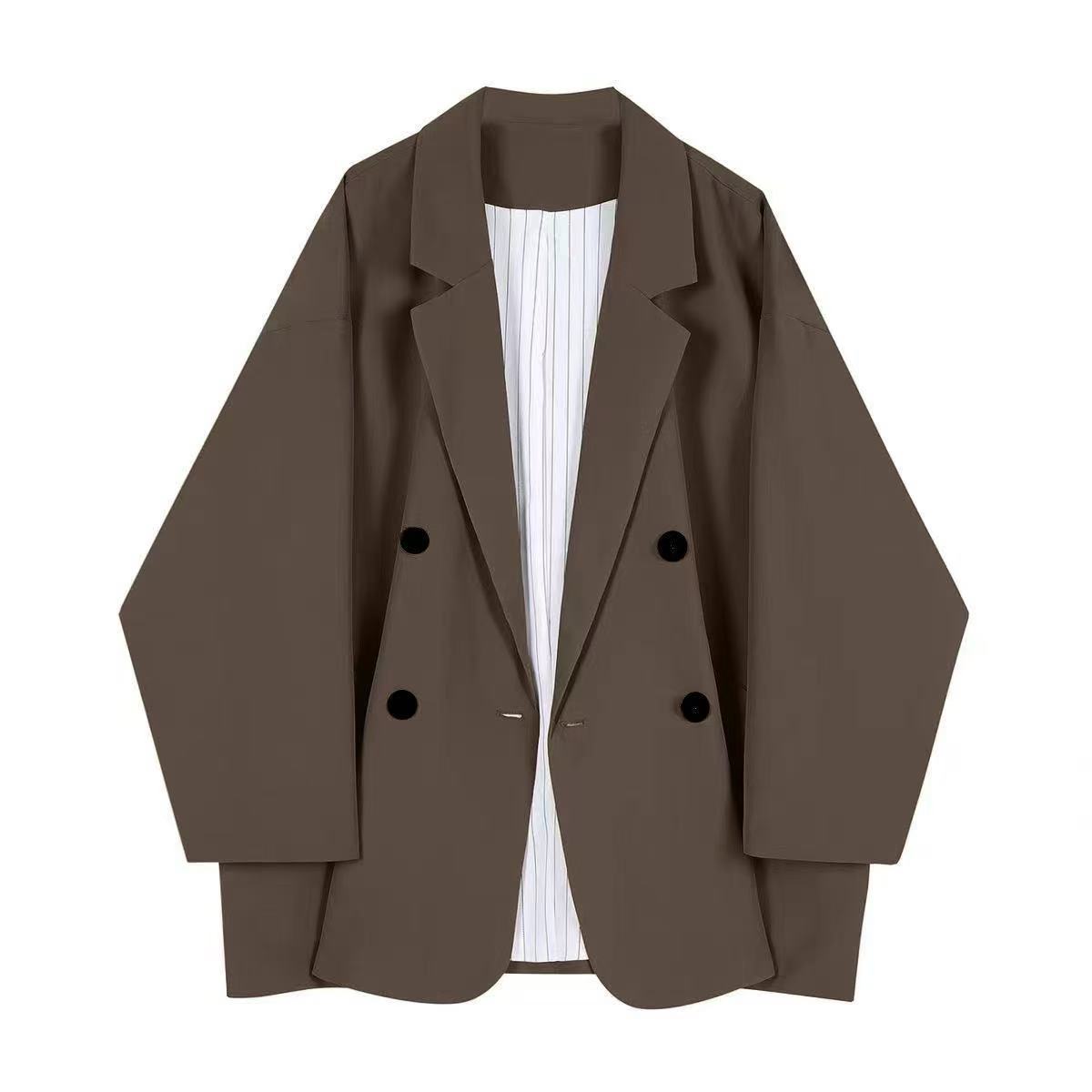 韩版宽松大码oversize小西装外套女春装2025新款蝙蝠袖廓形西服潮