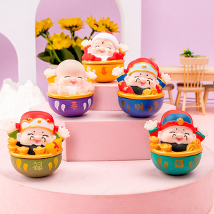 The new five blessings come tumbler vinyl ornaments to make money festive little fairy desktop decompression decorative ornaments wholesale