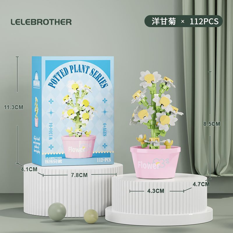 Compatible con flores eternas girasoles de hibisco alta flor de maceta de montaje de bloques de construcción adornos juguetes para niños niñas
