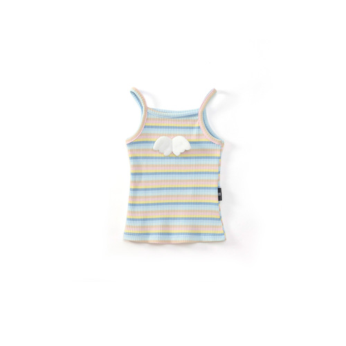 MDD Girls' Top Cool 2025 Summer New Arrival Pure Cotton Sleeveless Strappy Two-Piece Set Trendy Cute Baby Girl