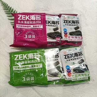 South Korea snacks ZEK instant roasted seaweed 3-piece pack 8-piece pack leisure food Full box shot 24 bags