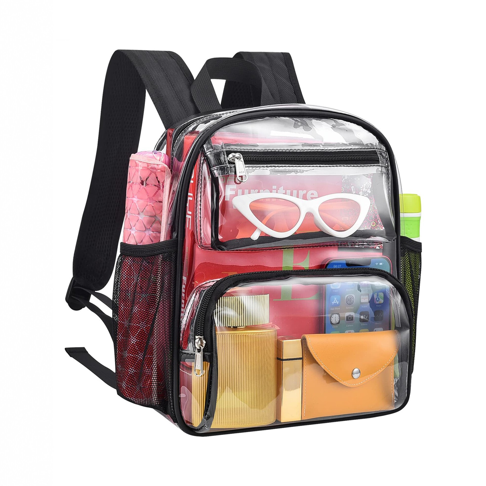 transparent capacious backpack PVC