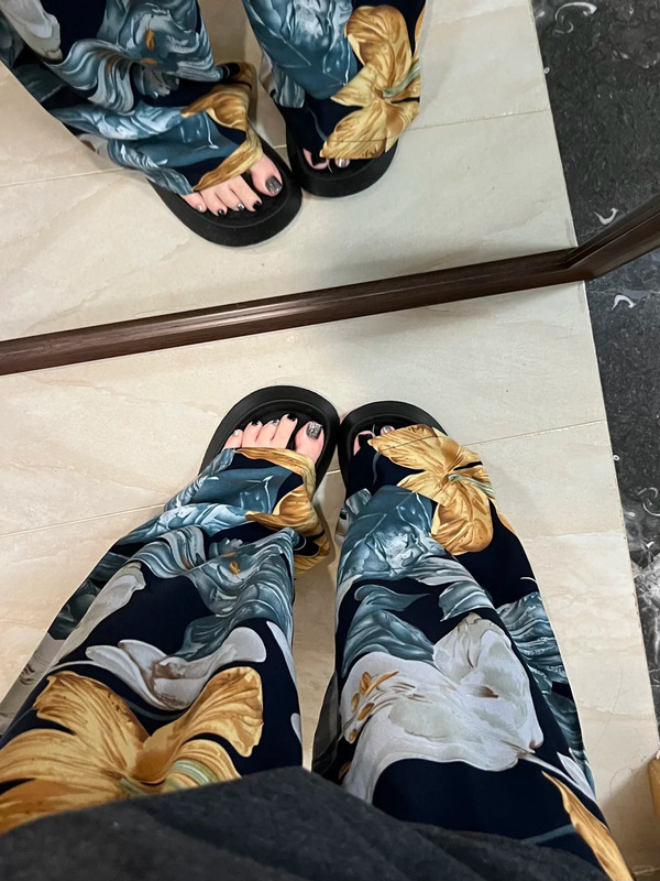 新しい夏のレーヨンパジャマ、ウォーキングパンツ、ホームコットンシルクカジュアルパンツ、女性用チャコールグレー、ラブレイジー|undefined
