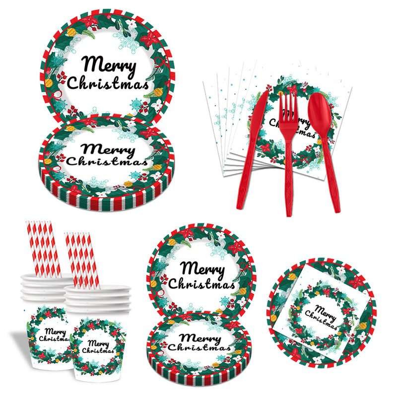 In-Stock Christmas Party Paper Plate Set Holiday Party Decorations Disposable Tableware Paper Cups Paper Napkins Wholesale In-Stock Christmas Party Paper Plate Set Holiday Party Decorations Disposable Tableware Paper Cups Paper Napkins Wholesale