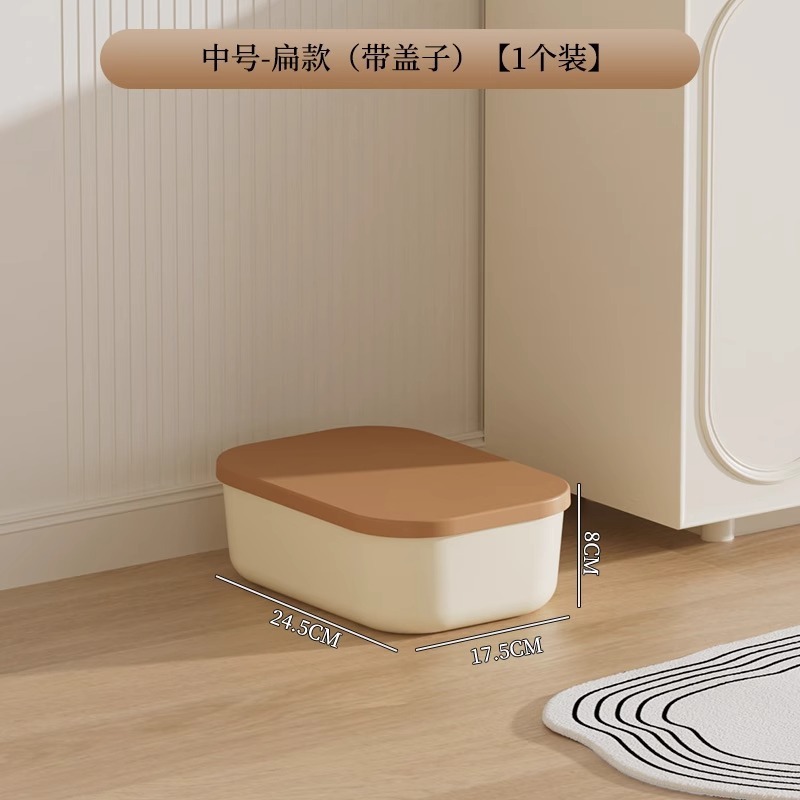 クリームスタイルの家庭用収納ボックス蓋付きデスクトップ雑貨収納ボックスワードローブ衣類収納ボックス大型おもちゃ収納ボックス|undefined
