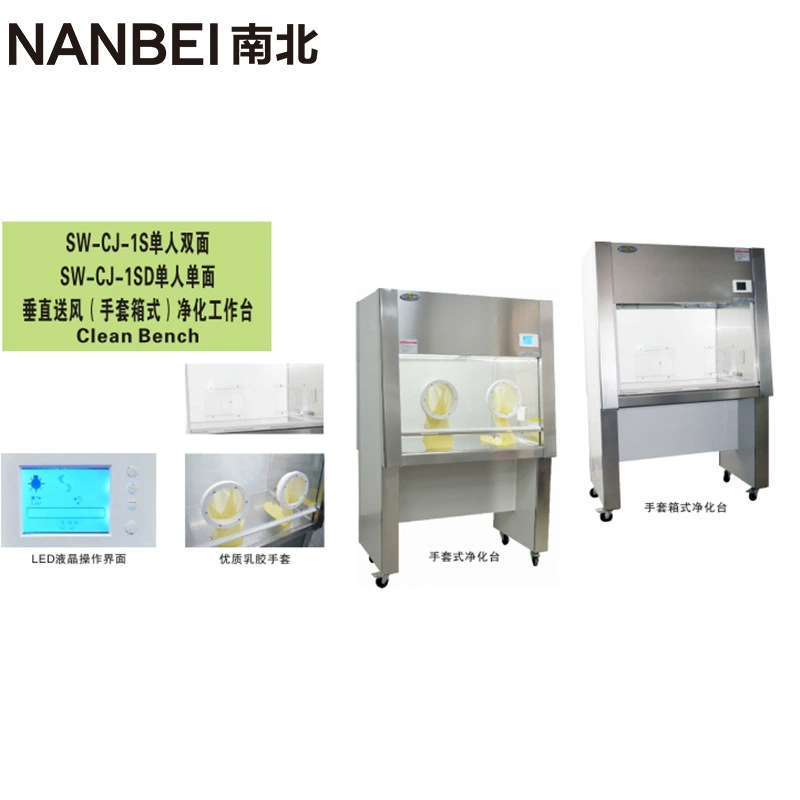 SW-CJ-1S/1SD одинарная Двусторонняя вертикальная подача воздуха (тип перчаточного ящика) верстак для очистки