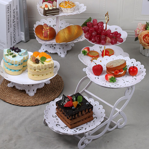 European-style dessert table display rack, creative wedding party cake stand, double-layer candy tea pastry fruit tray
