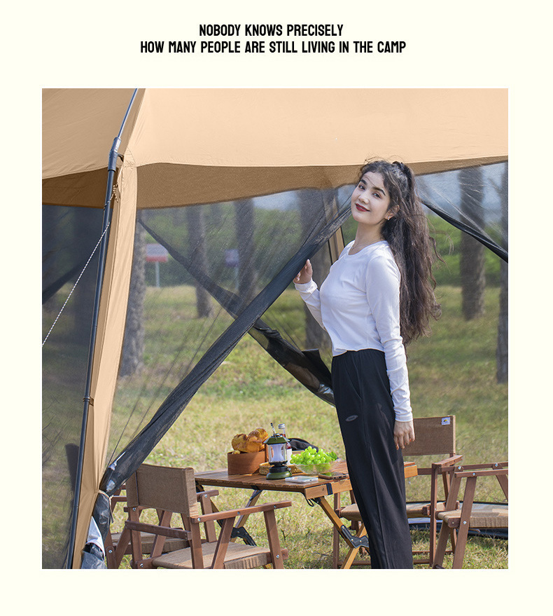 Canopy Two-In-One Sunshade Outdoor Canopy Tent Camping Rainproof Sun Protection Mosquito Net Anti-Mosquito Portable Pergola