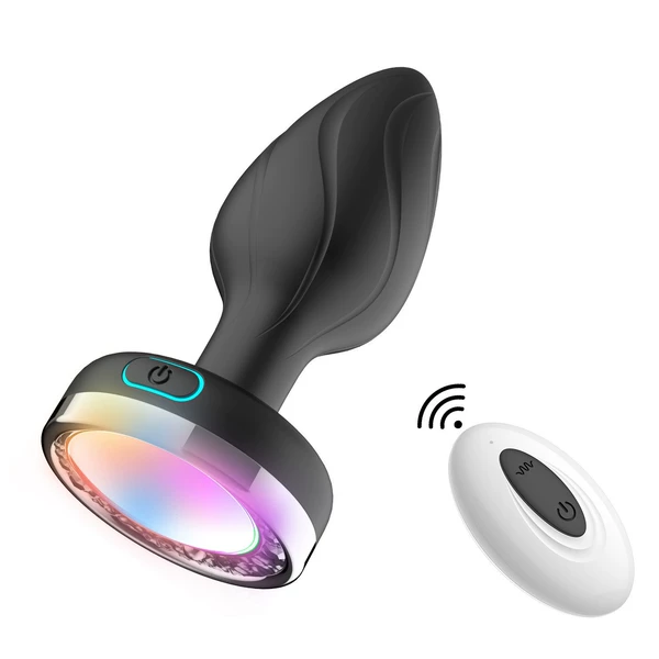 Glow-in-the-Dark Anal Plug Flower Full Moon Style Black Box