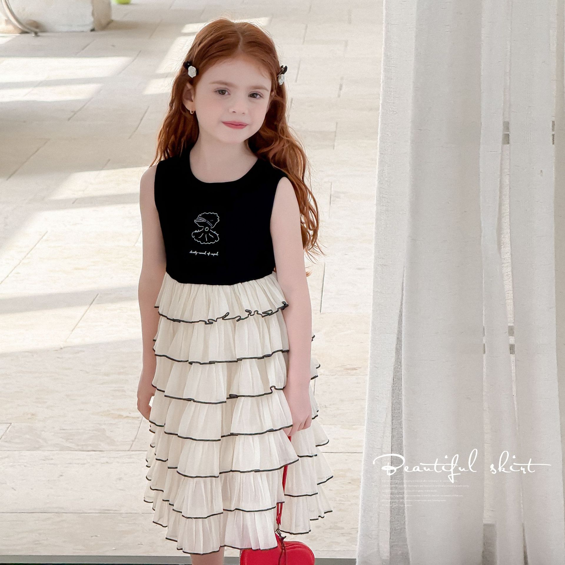 Girls' dress Summer Baby's Puffy Skirt Girls' Western-style Princess Skirt Children's Summer Vest Cake Skirt Trendy