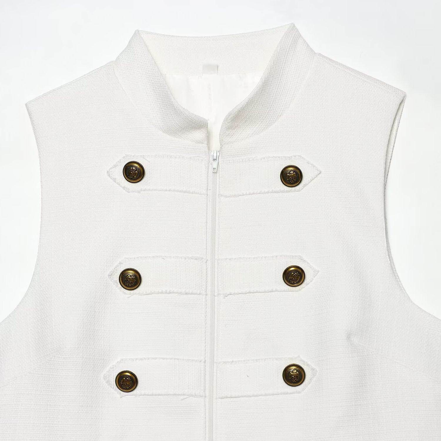 ZAZA hecho en casa estilo europeo al por mayor moda de mujer temperamento de hebilla colgante chaleco de cuello 7763115