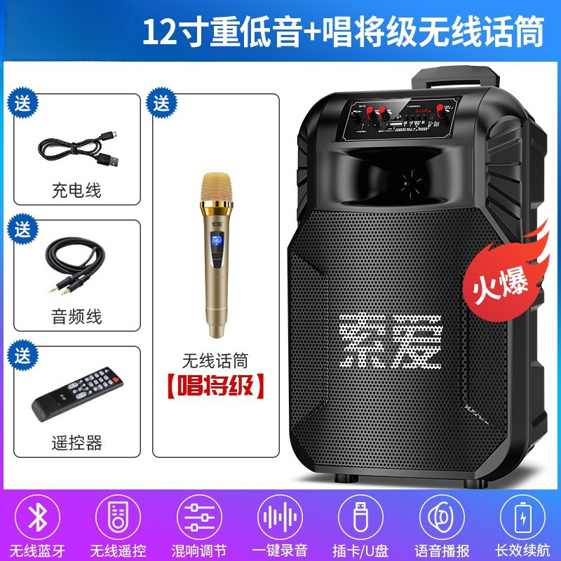 厳選-ソアエアオーディオF21スクエアダンス用モバイルローラー付きポータブルBluetoothスピーカー、高出力、家庭用カラオケ|undefined