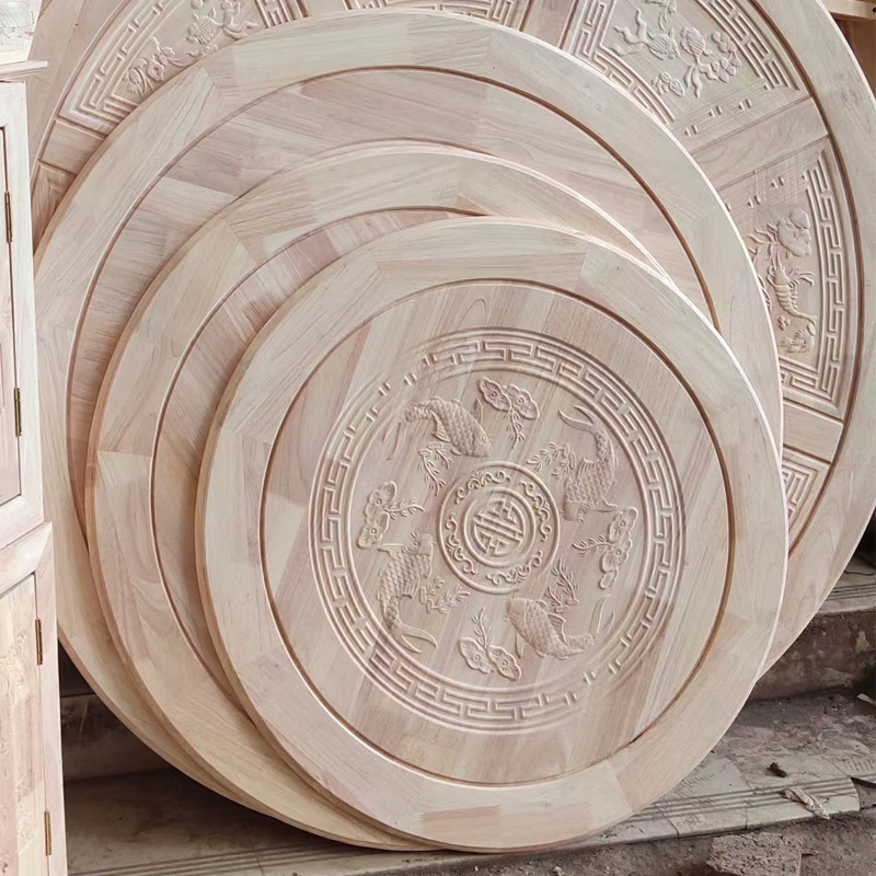 Chinese Solid Wood Antique Carved Dining Table White Embryo Hotel Large Round Table Home Dining Table with Turntable Round Table Chair Stool White Crop Chinese Solid Wood Antique Carved Dining Table White Embryo Hotel Large Round Table Home Dining Table with Turntable Round Table Chair Stool White Crop