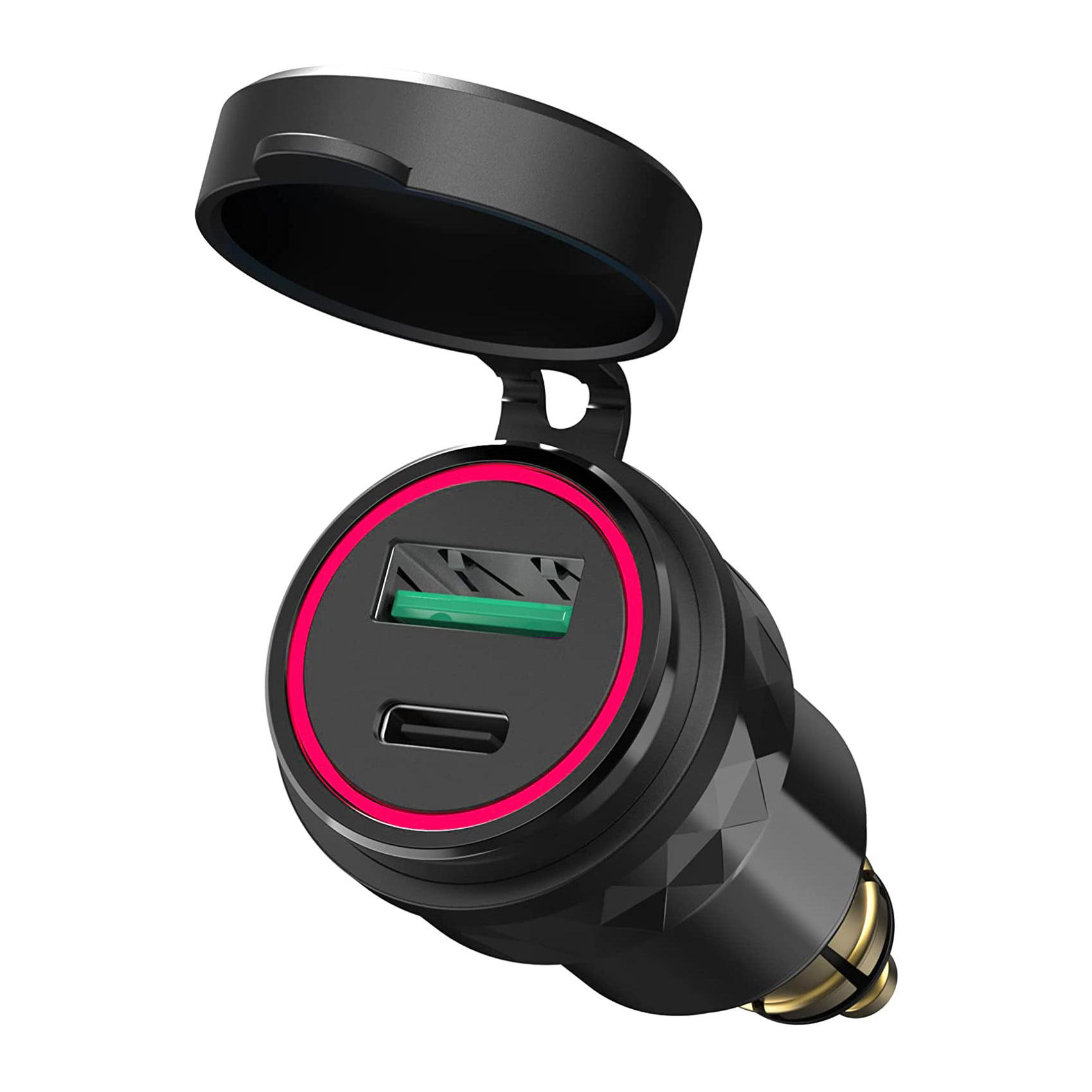 Motocicleta modificada enchufe de carga estándar europeo USB cargador de teléfono móvil aleación de aluminio QC3.0 PD Qualcomm carga rápida