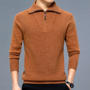 Cashmere Sweater 2024 Young and Middle-aged Sweater Brand Winter Men's Fashion Cashmere New Turtleneck Thickened Sweater