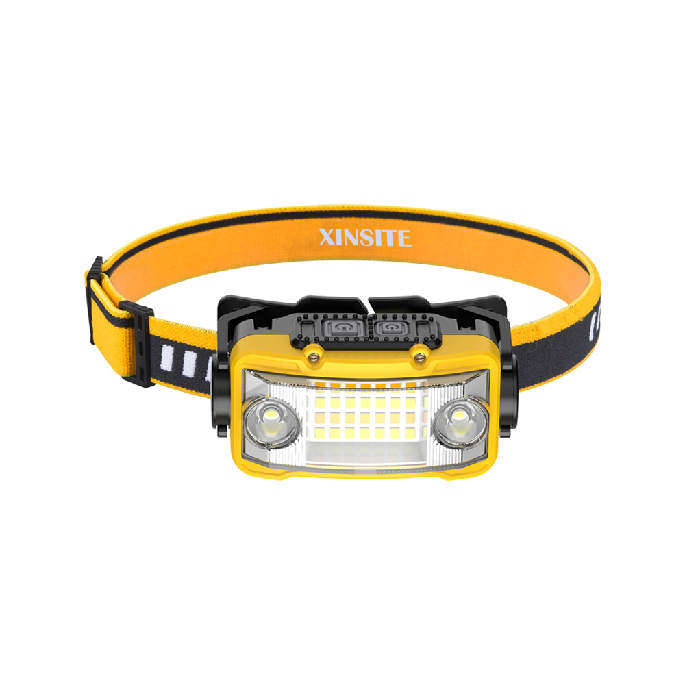 Transfronterizo nuevo faro de inducción de luz fuerte Faro de pesca al aire libre COB reflector faro luz fuerte lámpara de minero montada en la cabeza