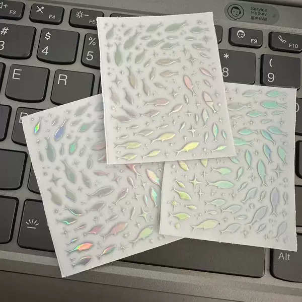 Nail art stickers laser ocean fish 3D three-dimensional small fish DIY phone tablet notebook decorative stickers