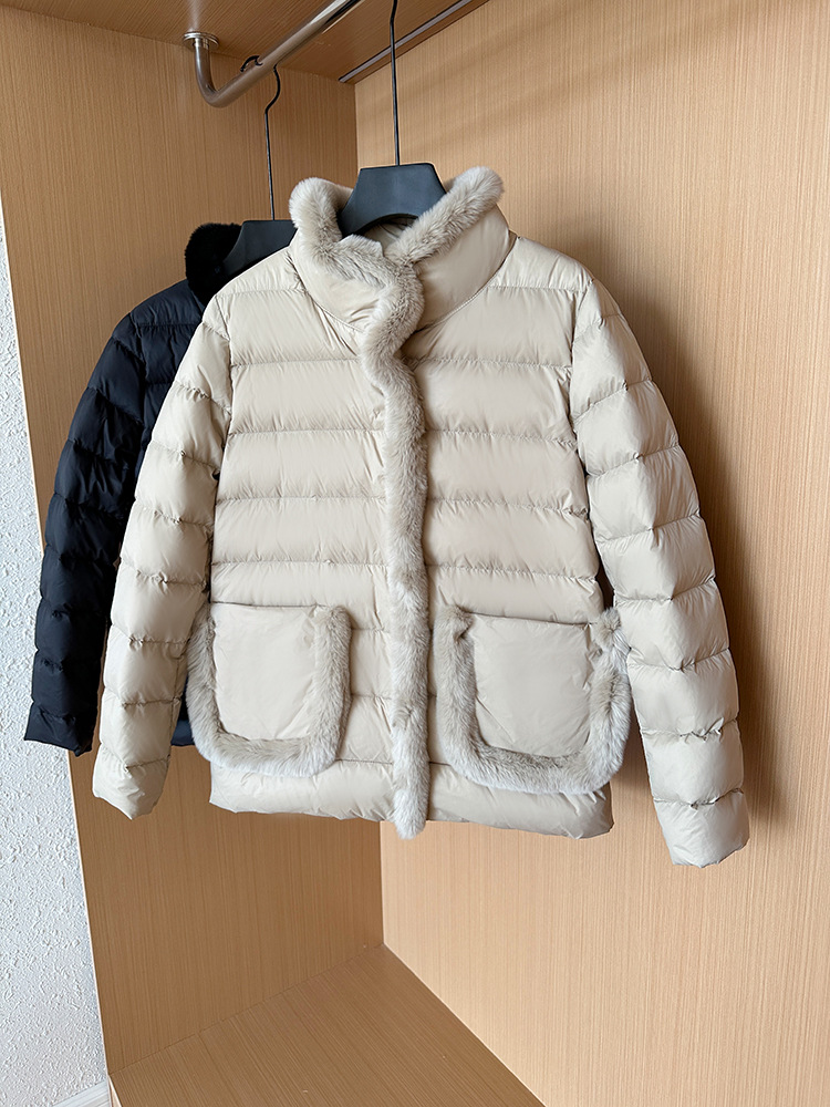 Women's Clothing Seto fur splicing short high end down jacket for women light and thin style atmospheric and elegant new Chinese style new winter_ipsvogv.com