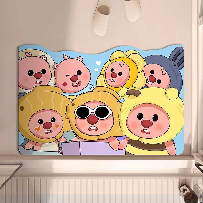 Cartoon bathroom soft diatom mud absorbent floor mat bathroom toilet quick-drying floor mat bathroom entrance diatom mud mat Cartoon bathroom soft diatom mud absorbent floor mat bathroom toilet quick-drying floor mat bathroom entrance diatom mud mat