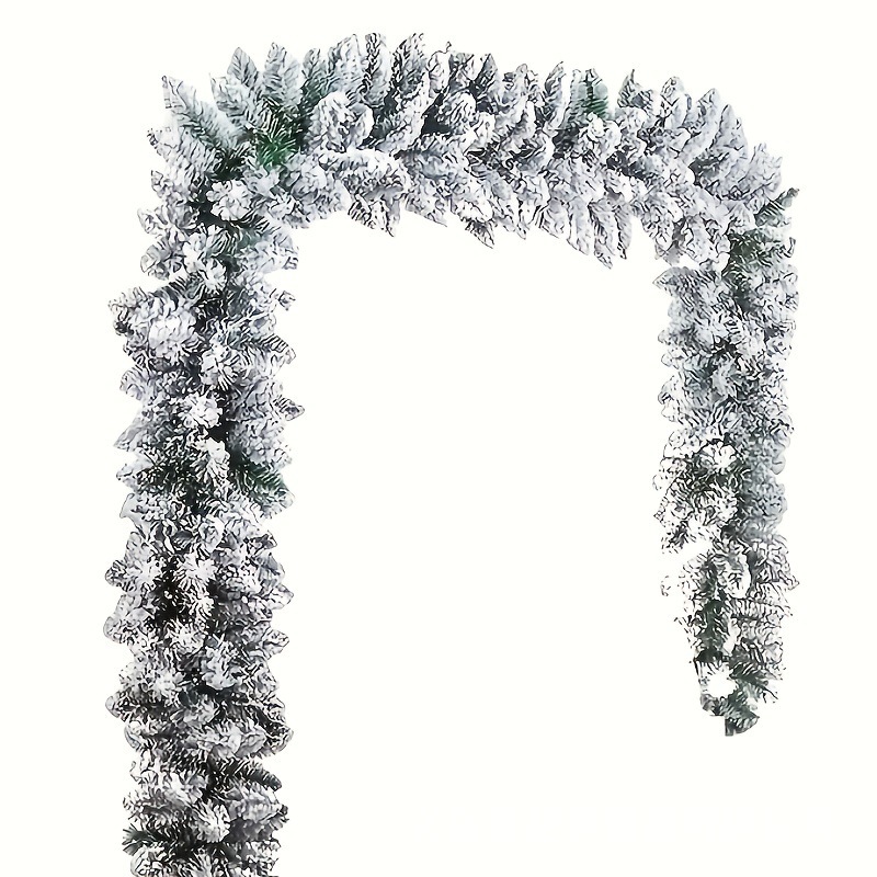Huamo 2025 新しいクロスボーダー TEMU クリスマス植毛籐スプレー白 DIY 装飾暖炉中庭ドアペンダント|undefined