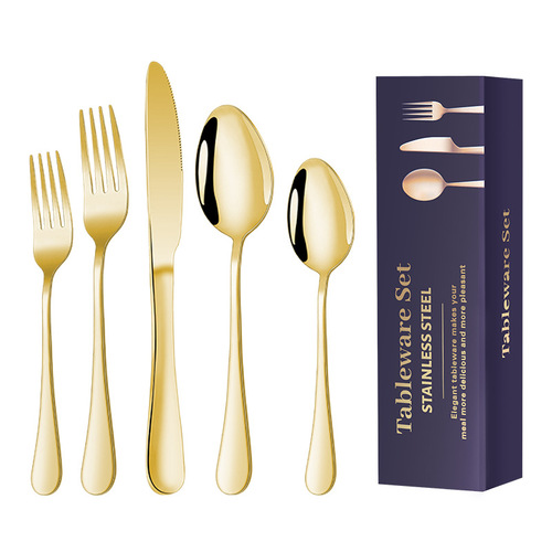 Cutlery Cross-border Stainless Steel Tableware Knife Fork Spoon 30-Piece Set Western Dinner Steak Knife 1010 Tableware Set