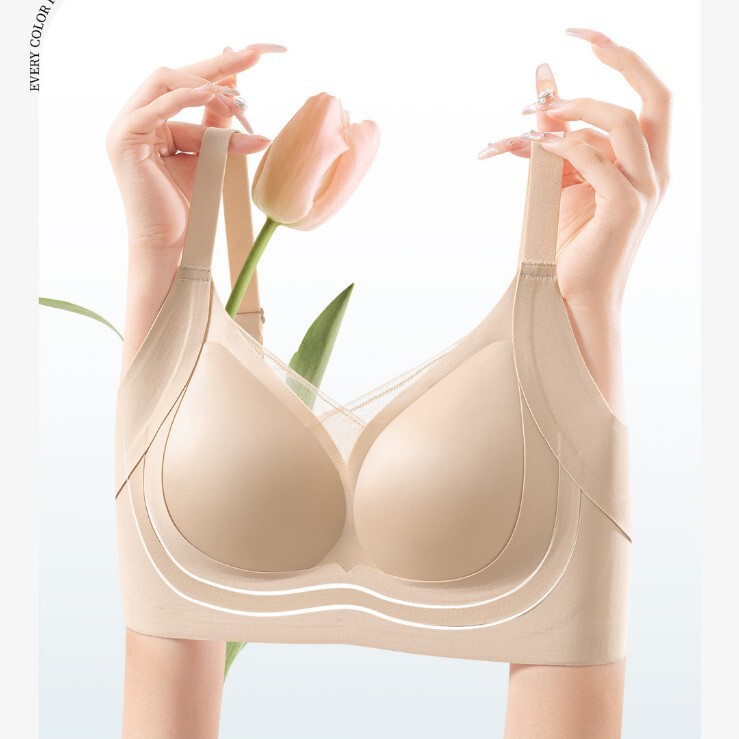 K211Ab Cup Small Breast Push-Up and Lifting Adjustable Intimates for Women with Thin Upper and Thick Lower Parts, Comfortable and Traceless Beautiful Back Massage Bra