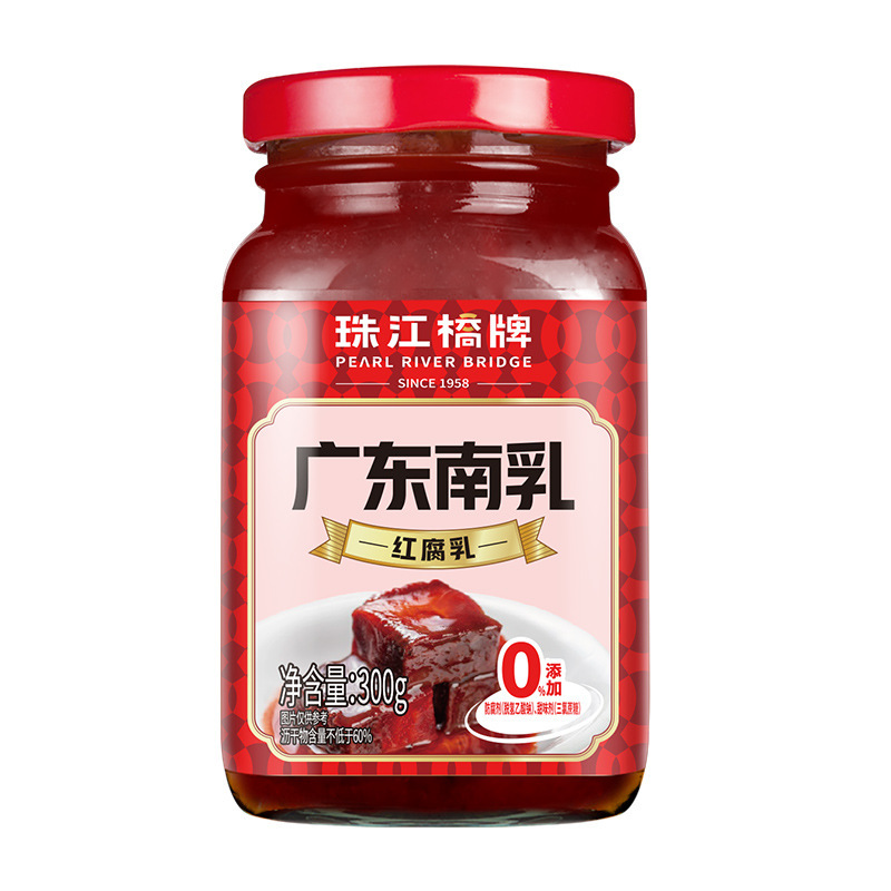 珠江桥牌广东南乳豆腐乳汁五香南乳酱商用潮汕南乳汁红方腐乳正宗|undefined