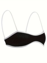 H 17301 Sexy Contrast Edge Crop Top ײɫ�ߵ��� ŷ������羳