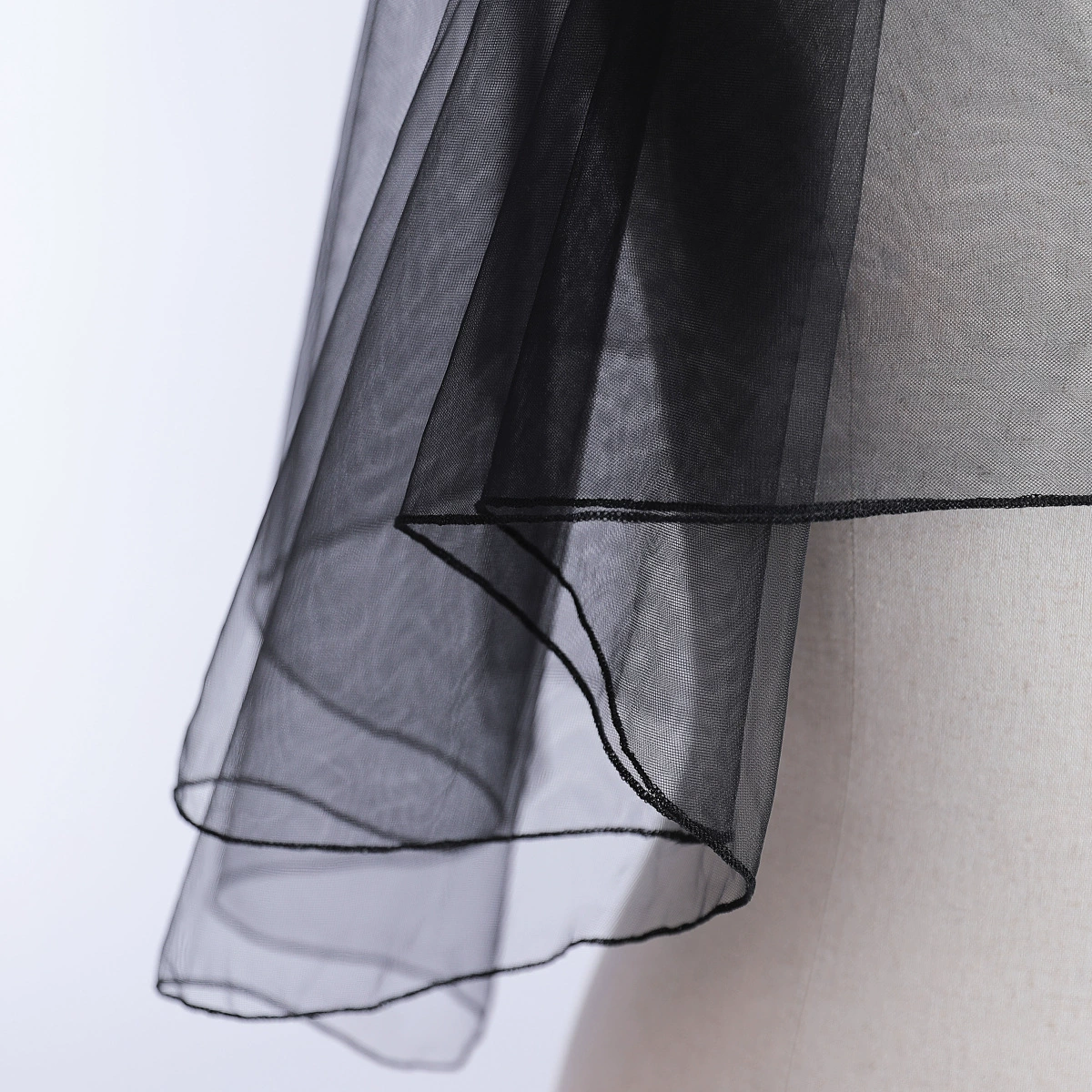 Black retro shiffon short bride's veil, European style, halloween