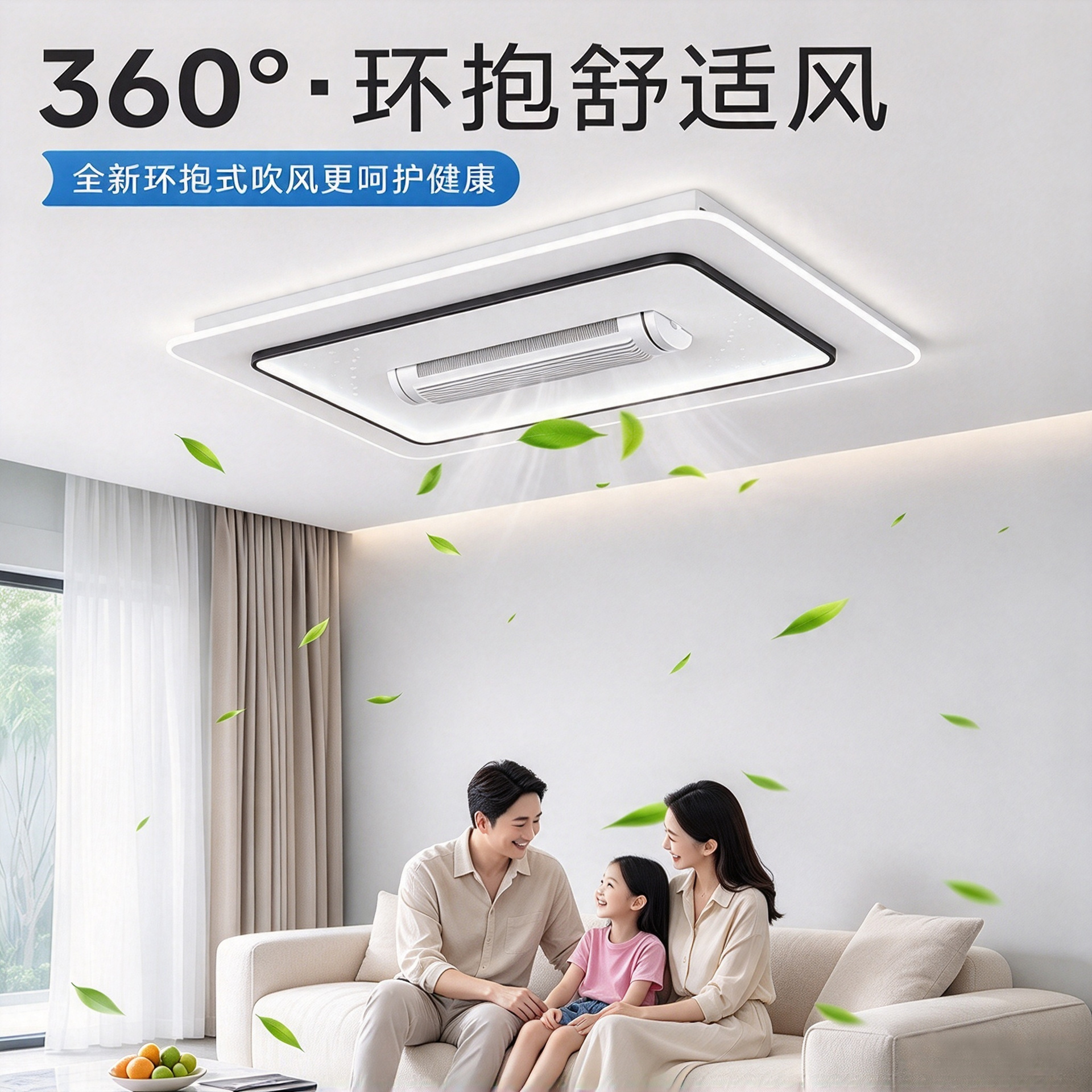 Lámpara de Techo con Ventilador Sin Aspas de Acrílico y Plástico con Control de Voz para Sala de Estar y Dormitorio image 3