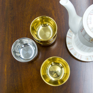 Stainless Steel Small Cup, Tea Cup, Golden Water Cup, Double-Layer Insulated Liquor Cup, Korean 0.1kg Beer Cup, Anti-Scalding Wine Cup