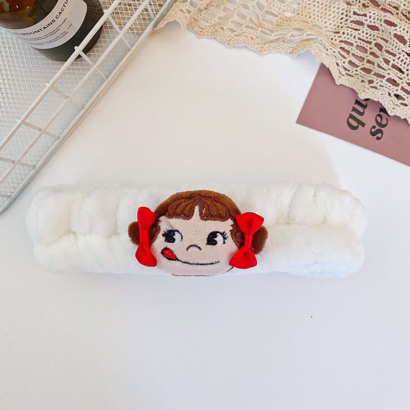 Coreano de dibujos animados niña felpa muñeca pelo banda cara lavado diadema coral terciopelo lindo diadema fábrica suministro directo accesorios para el cabello