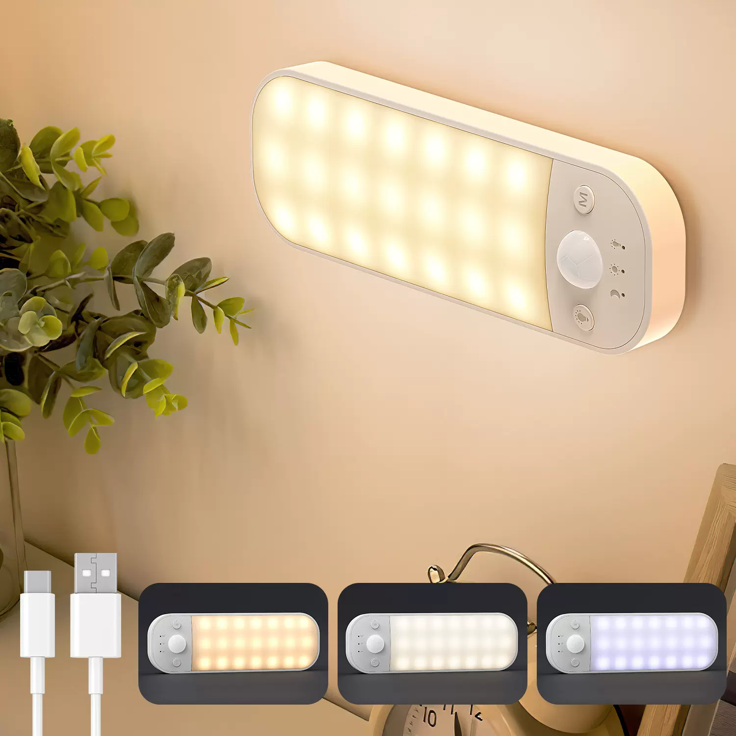 跨境人体感应小夜灯壁灯卧室床头喂奶楼道起夜室内家居BSCI认证