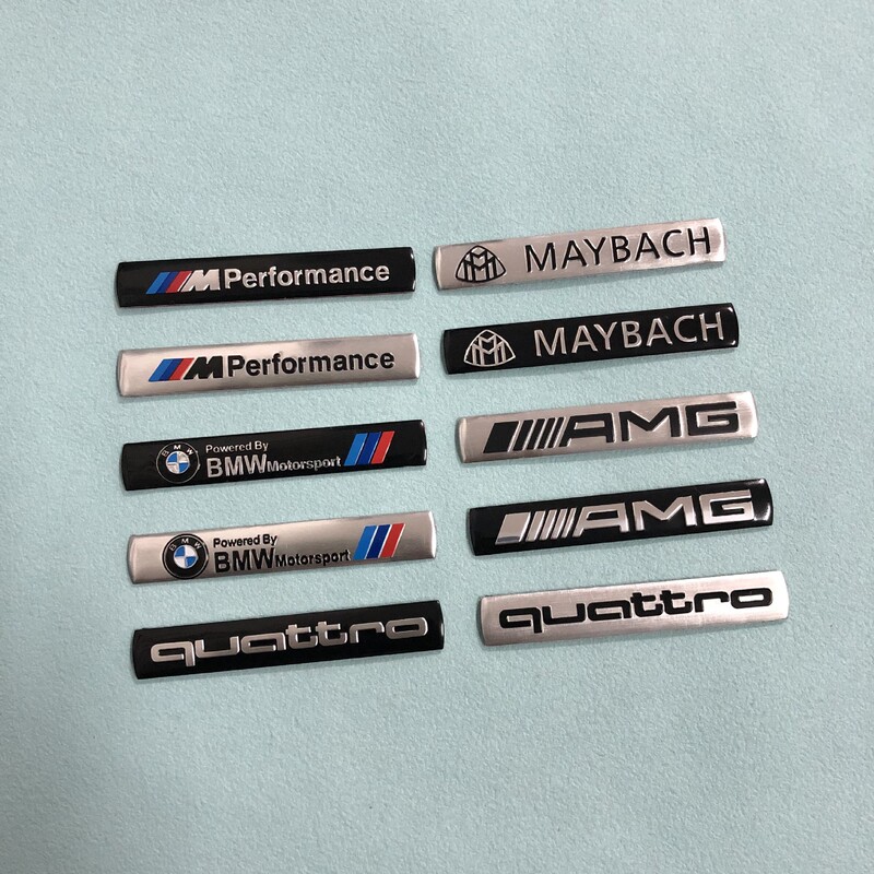 Suitable for BMw M Logo Car Stickers Mercedes-benz AMG Maybach Audi quattro Modified Metal Labeling Decorative AluMinuM Labels