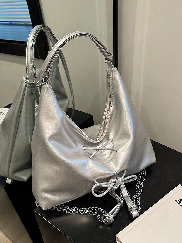 Backpack with bow, one-shoulder bag, capacious shoulder bag