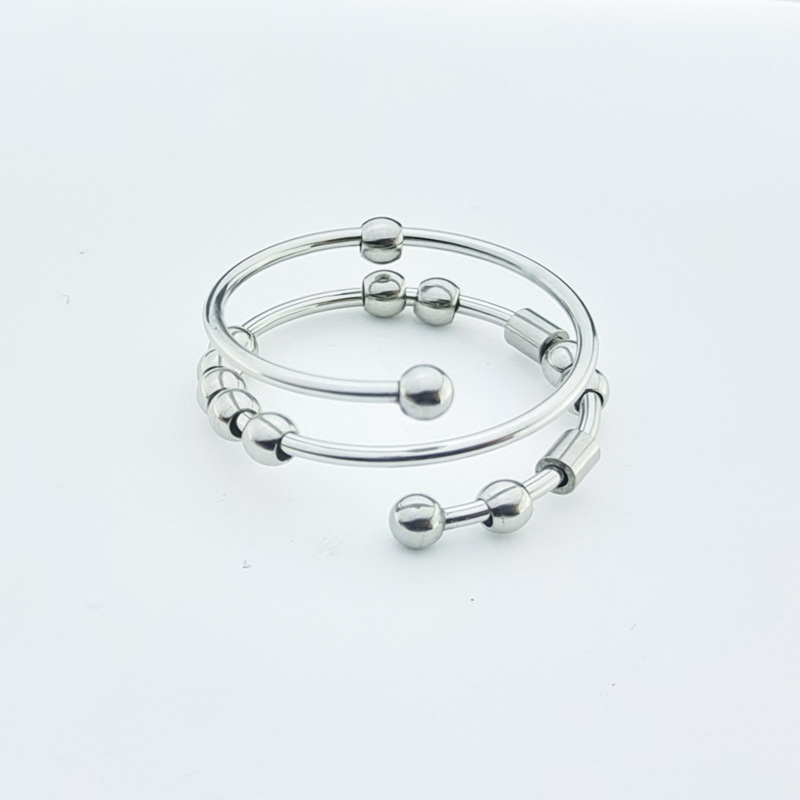 Simple Style Geometric Solid Color Stainless Steel Polishing Plating Open Rings display picture 7
