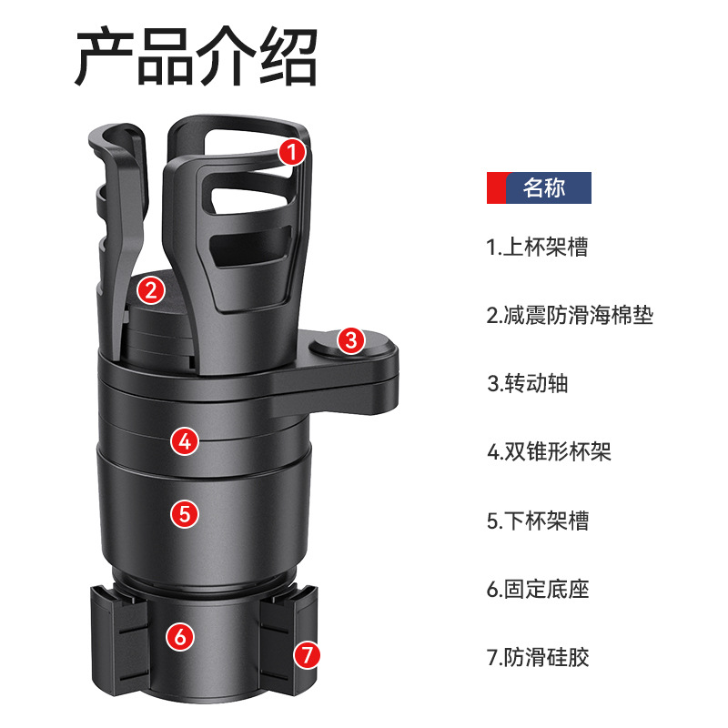 Portavasos de coche titular de la taza de agua del coche transfronteriza Venta caliente Shunwei patente uno-cuatro coche multifunción titular de la bebida