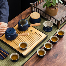 德化黑陶日式側把壺功夫茶具禮品禮盒套裝陶瓷家用泡茶器整套茶具