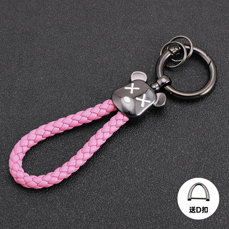 Oso violento transfronterizo llavero de coche oso de metal muñeca de alta gama llavero cuerda anti-pérdida, duradero, resistente a los arañazos