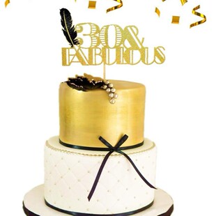 Fabulous 30Th Birthday Party Supplies Black Feather 30 Years Old Cake Decoration