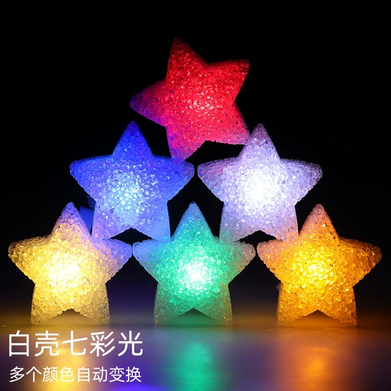 Handheld star light prop, LED multicolor, sizes 8/10/15/20 cm, wrist strap or handheld